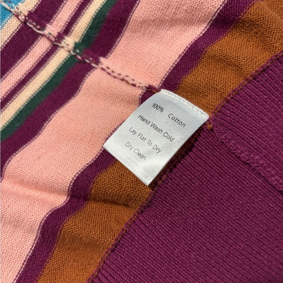 Olivia by Livro Colorful Striped cotton oversized knitwear cardigan XS preppy - Picture 3 of 7